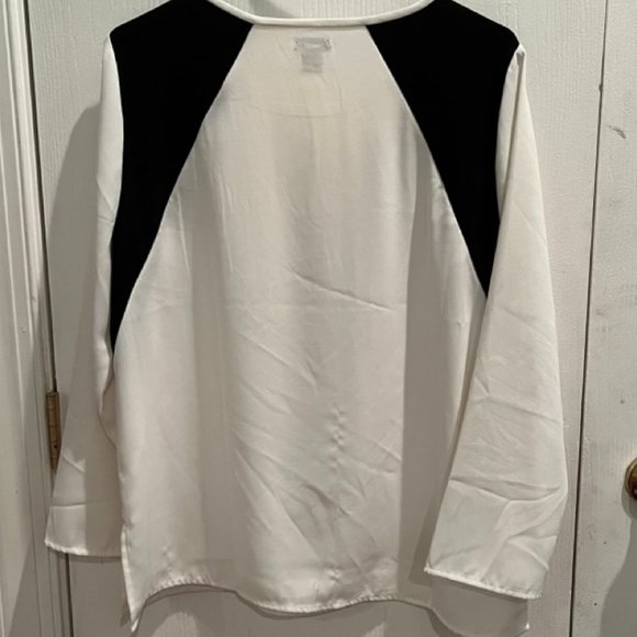 J. Crew Long Sleeve Two-Tone Top - Picture 2 of 3